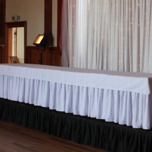 Table Skirt available in Black or white various sizes
