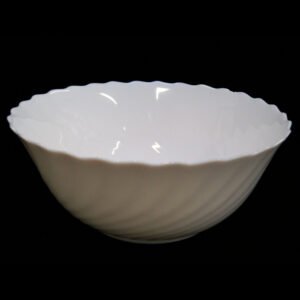 White Fluted Serving Bowl